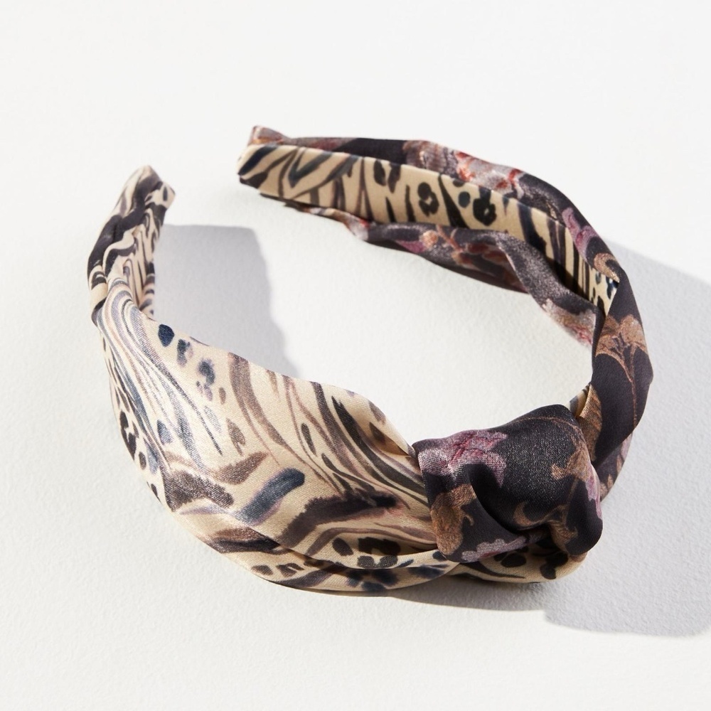 NWT Anthropologie Kachel  Animal Printed Top-Knot Headband